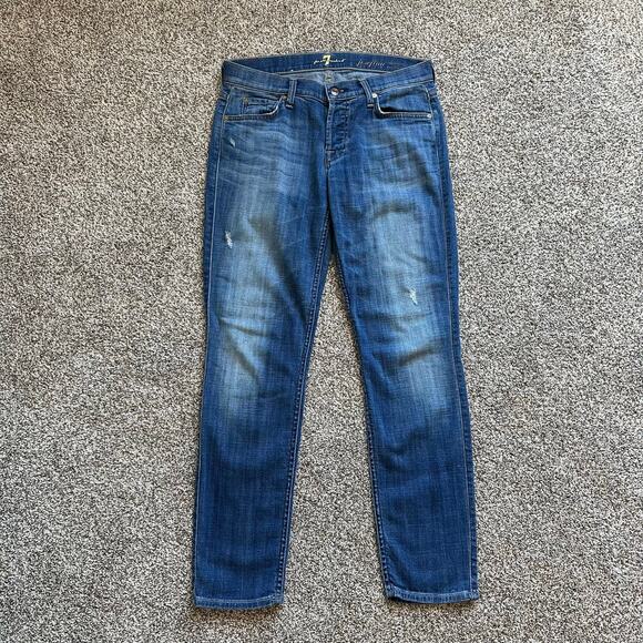 7 For All Mankind Josefina Skinny Boyfriend medium wash jeans size 26 - Picture 2 of 12